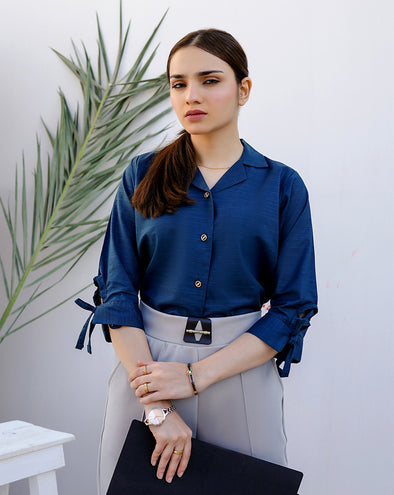 Hem Shirt-Blue - zettrobe