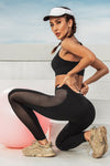 High Waist Mesh Insert Leggings - zettrobe