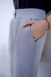Straight Sleek Pants - Steel Grey