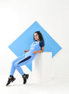 Two Tone Top & Pants Sets - Sky Blue - zettrobe