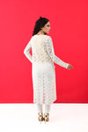 Lace Dress with Pants Modest Long Sleeve Jewel Beach Suit - zettrobe