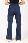 High Waist Flare Leg Pants - Navy - zettrobe