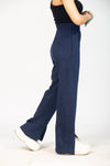 High Waist Flare Leg Pants - Navy - zettrobe