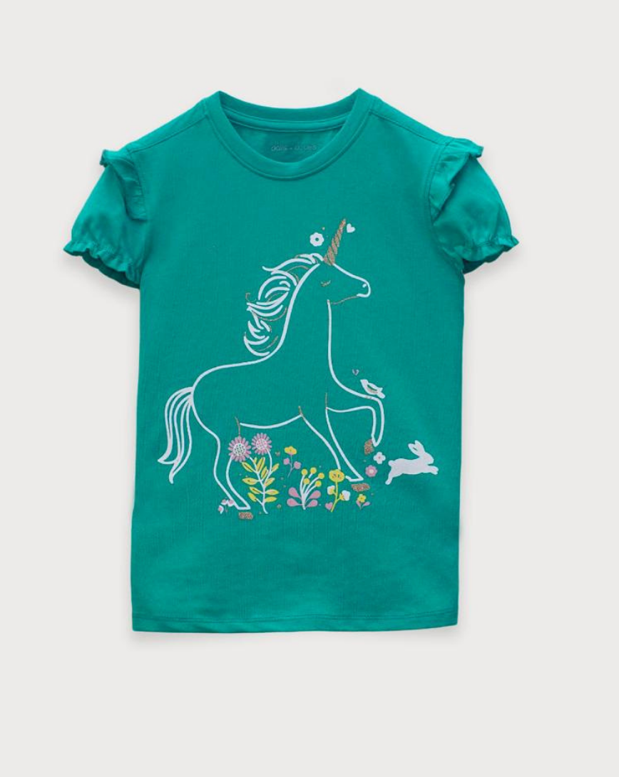 Unicorn Ruffled Sleeves Jersey T-shirt
