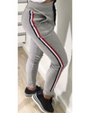 Striped Tape Side Drawstring Jogger Pants - zettrobe