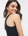 Solid One Shoulder Fitted Tank Top - zettrobe