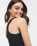 Solid One Shoulder Fitted Tank Top