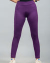 Wide Waistband Solid Leggings – Purple - zettrobe