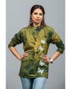 Tie-Dye Butterfly Tunic Top - Green - zettrobe