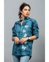 Tie-Dye Butterfly Tunic Top – Blue - zettrobe