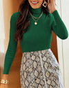 3pcs Turtleneck Ribbed Knit Sweater - zettrobe