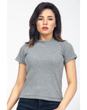 Mock Neck Cropped Tee