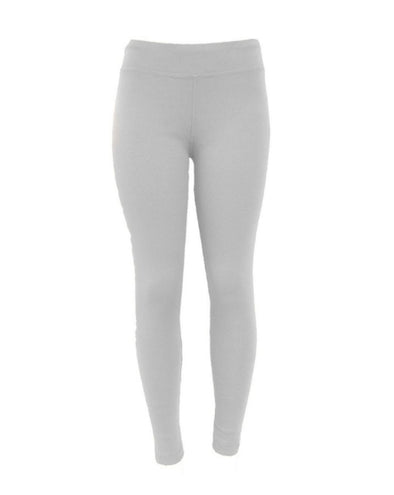 Wide Waistband Solid Leggings – Grey - zettrobe