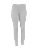 Wide Waistband Solid Leggings – Grey