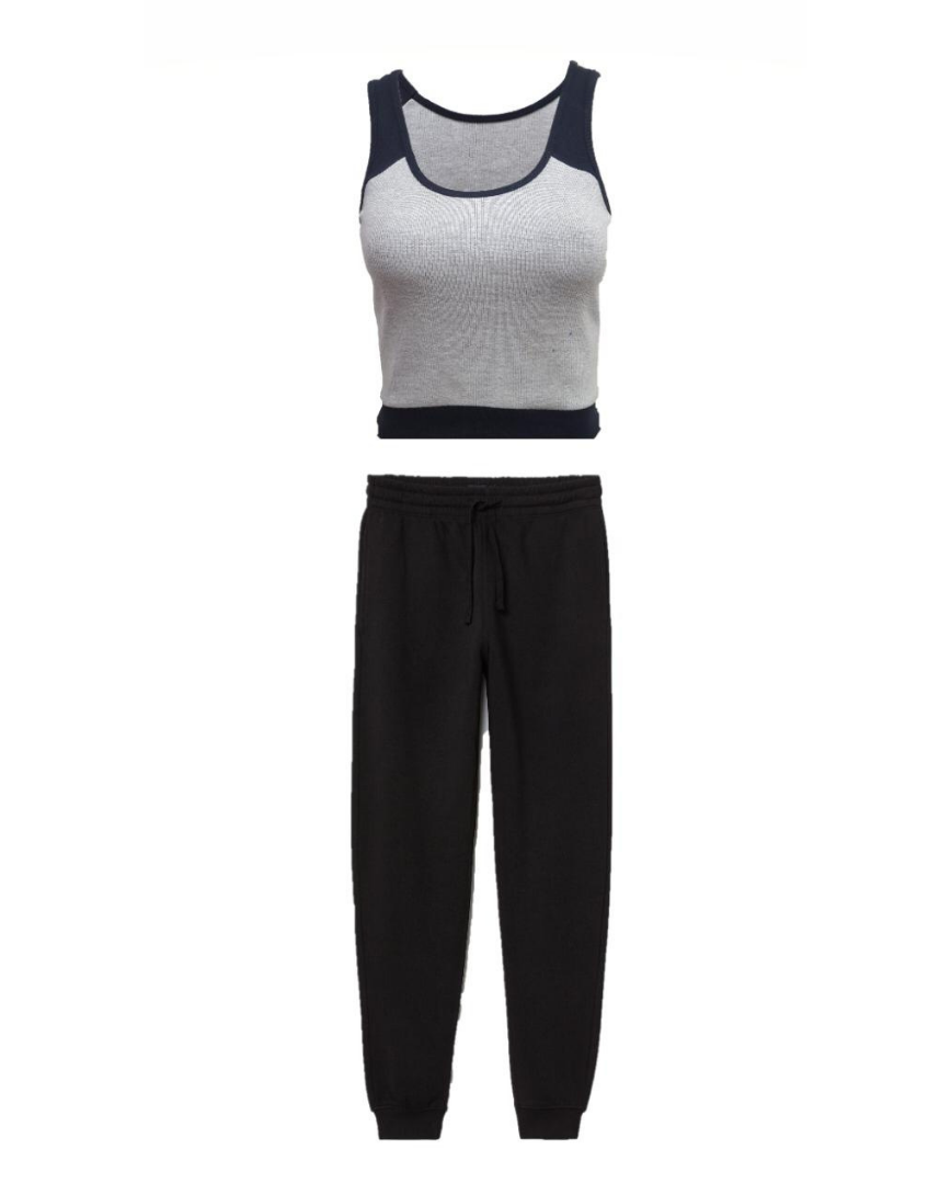 Gym - Sports Wear Grey & Black - zettrobe